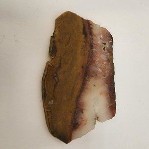Flame Agate Slab, cut and polished approx 3.25x2x.10 inches